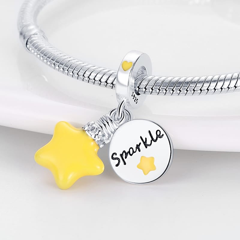 Yellow Star Sparkle Charm