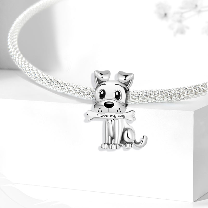 Dog With Bone Charm