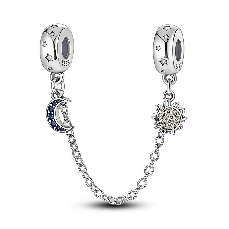Safety Chain Sun and Moon Charm
