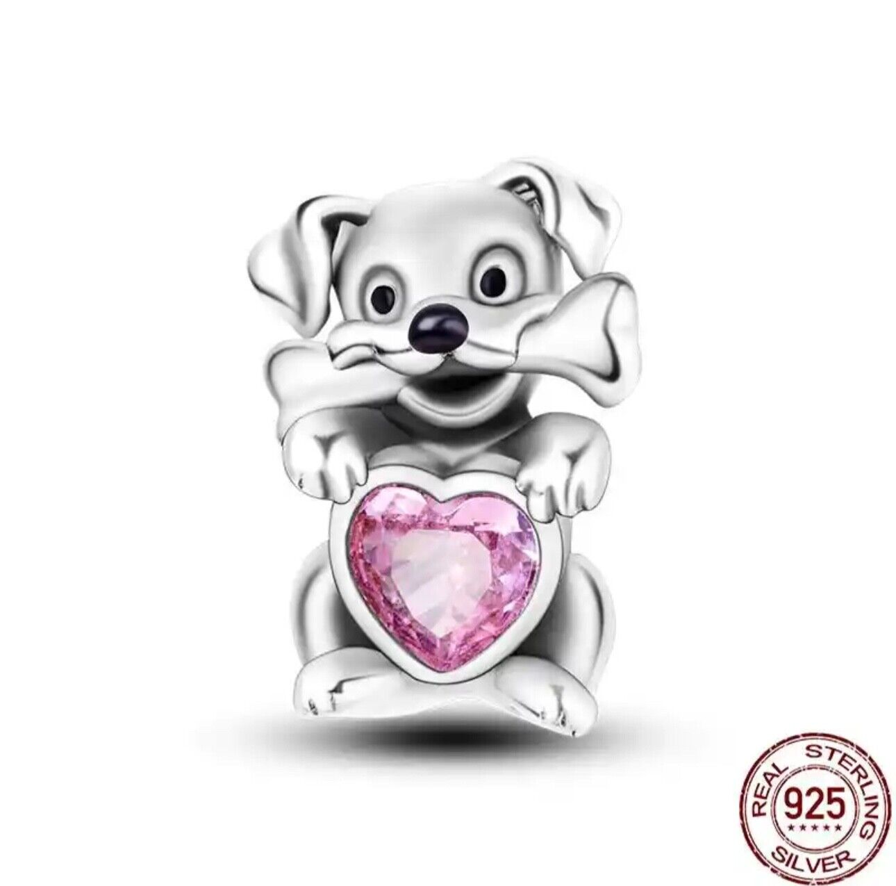 Puppy Dog With Heart Charm