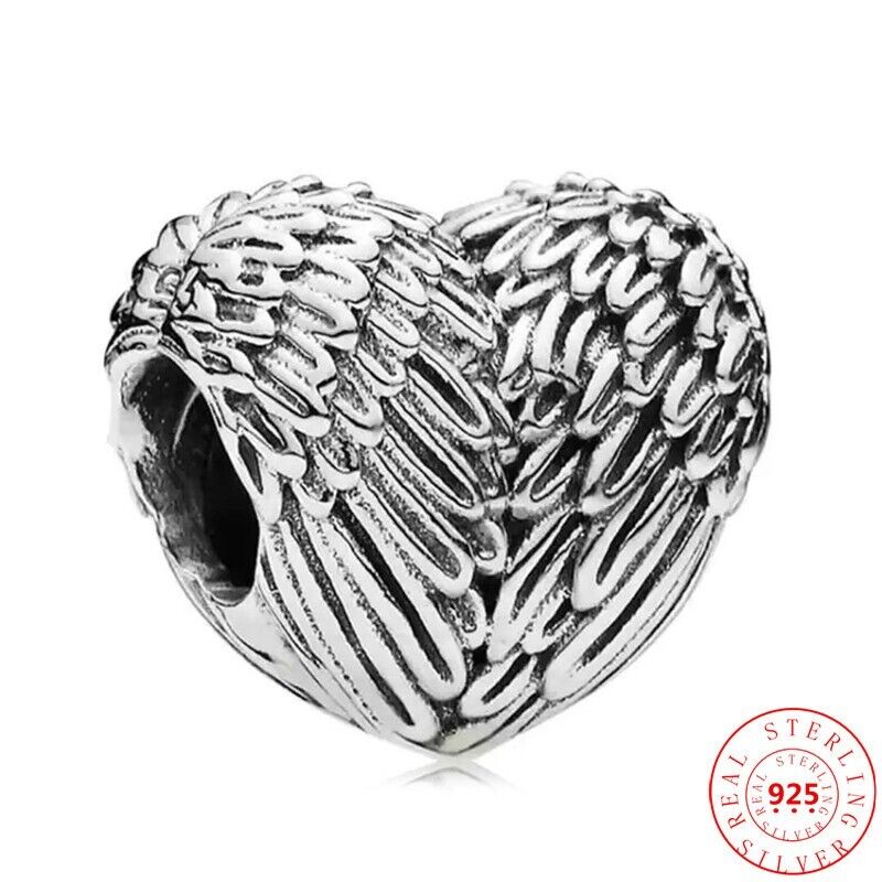 Angel Wings Heart Charm Fit Pandora Charms Silver 925 Original Bracelet for  Jewelry Making – bellissi