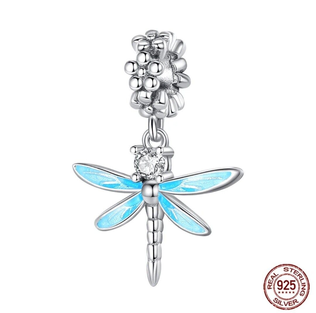 Blue Dragonfly Zircon Gift Dangle Charm