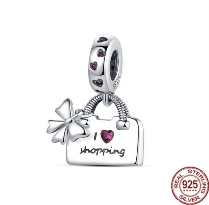 Love Shopping Bag Dangle Charm