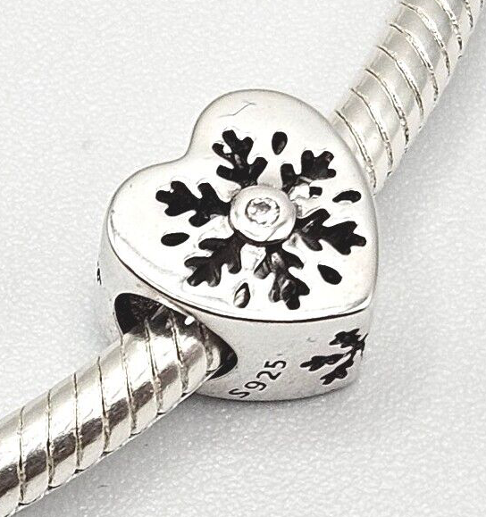 Snowflake Heart Charm
