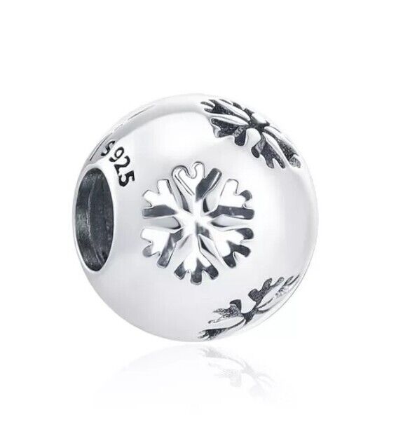 Snowflake Silver Ball Charm