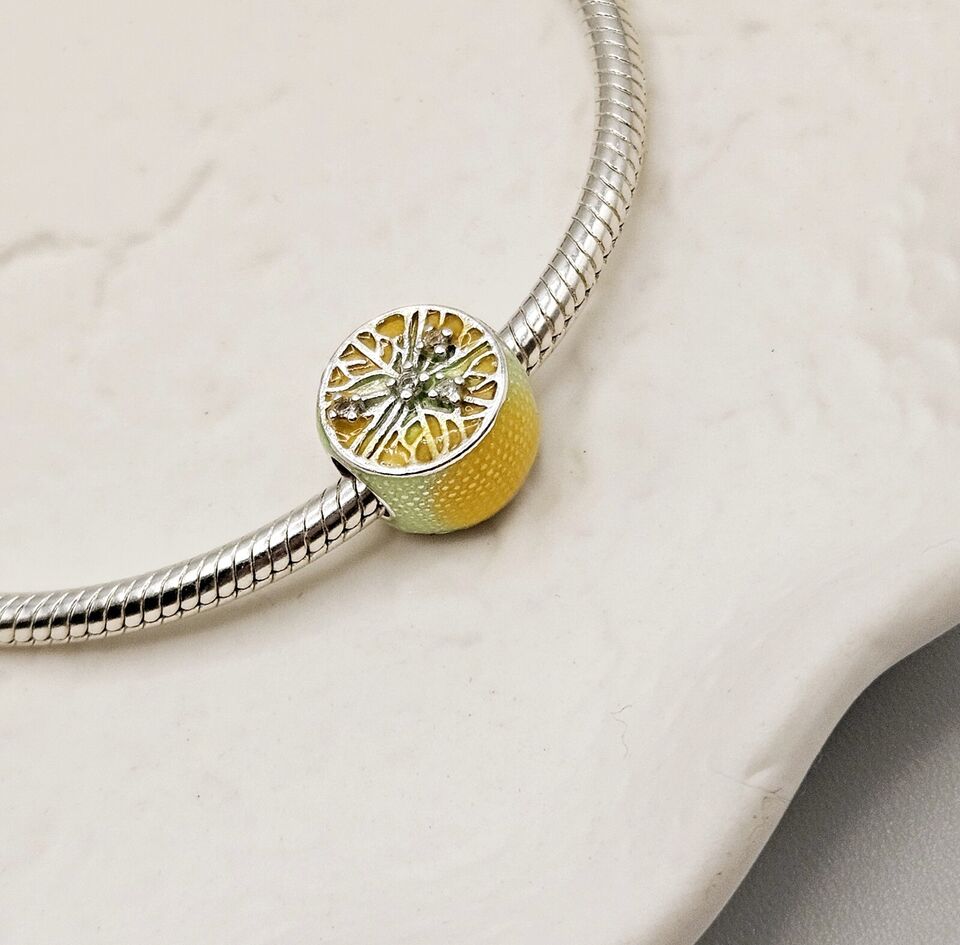 Sparkling Lemon Slice Bead Charm