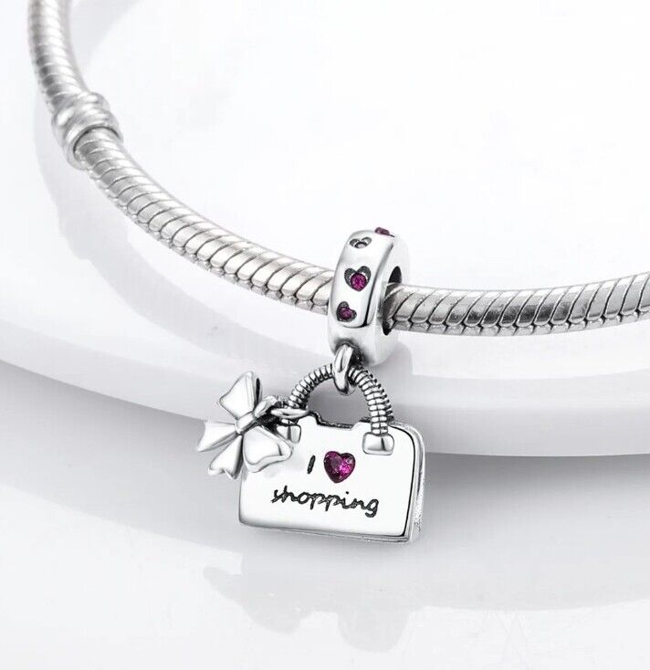 Love Shopping Bag Dangle Charm