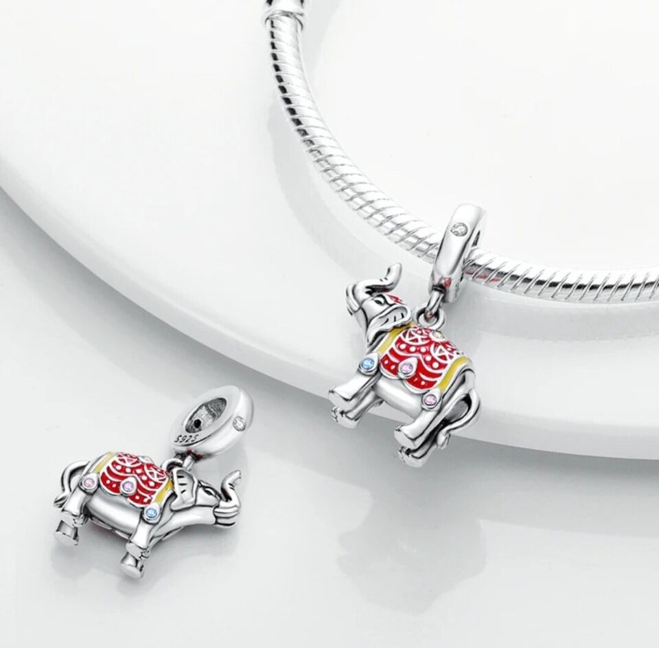 Colourful Lucky Elephant Dangle Charm