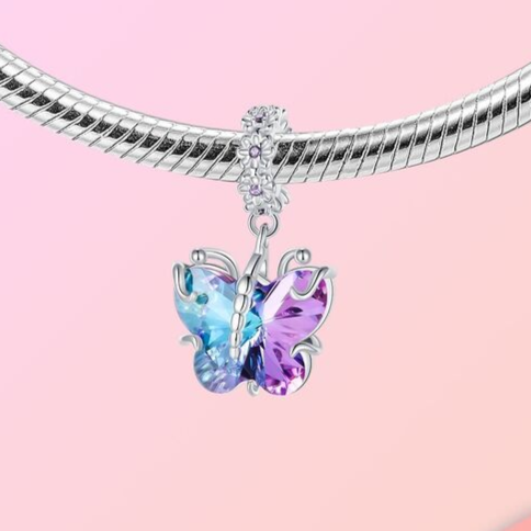 Crystal Butterfly Dangle Charm