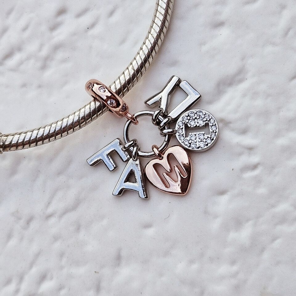 Family Letters Dangle Charm