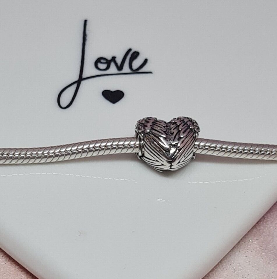 Angel Wings Heart Charm