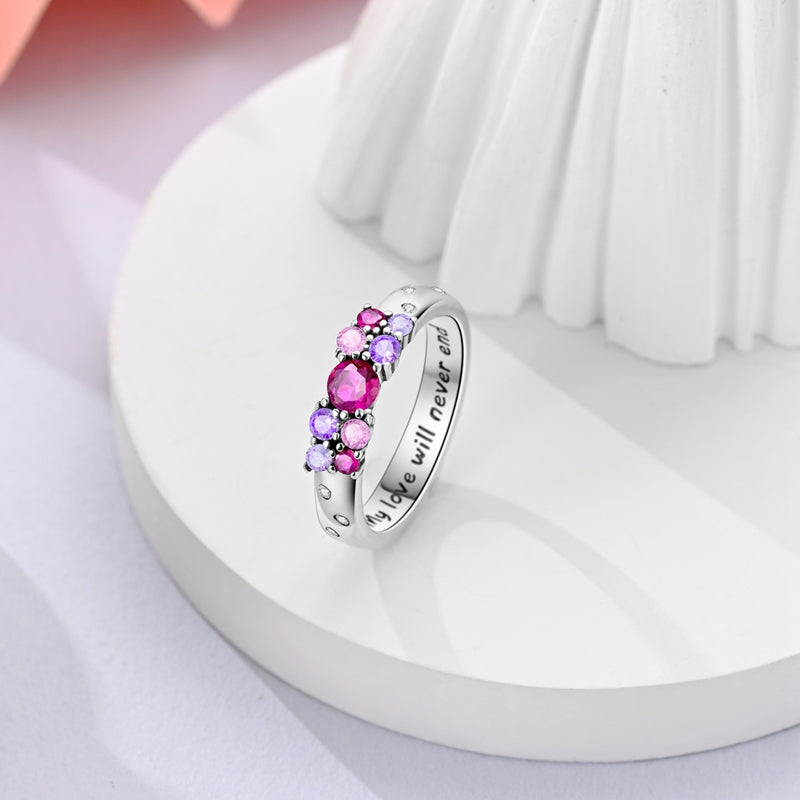 Ring My Love Never End Pink Cubic Zirconia
