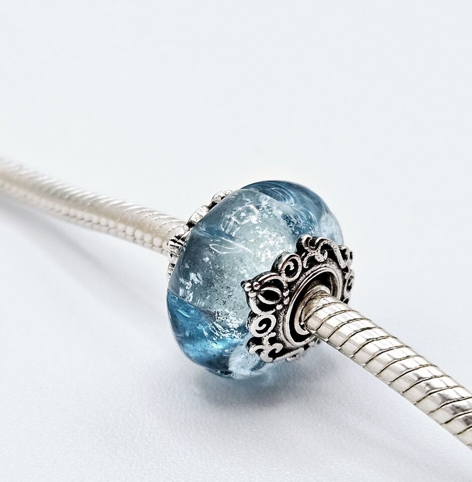 Light Blue Murano Glass Charm