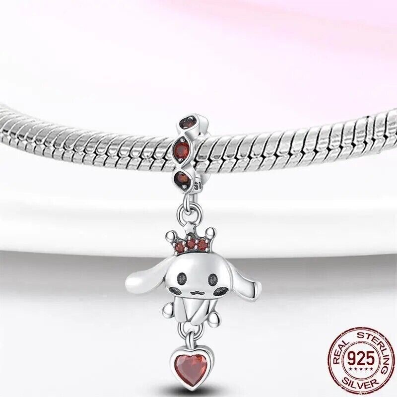 Pikachu Crown and Heart Dangle Charm