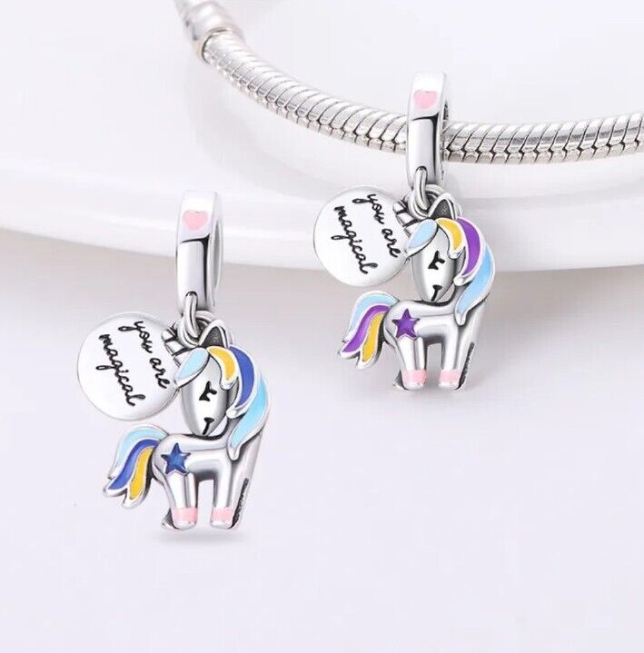 Multicoloured Unicorn Changing Colour Charm