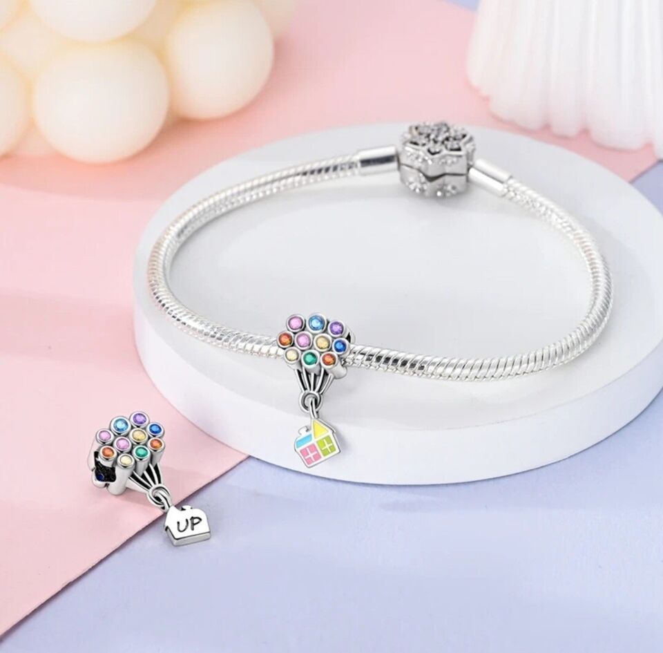 Colourful Zirconia Balloon & House Charm