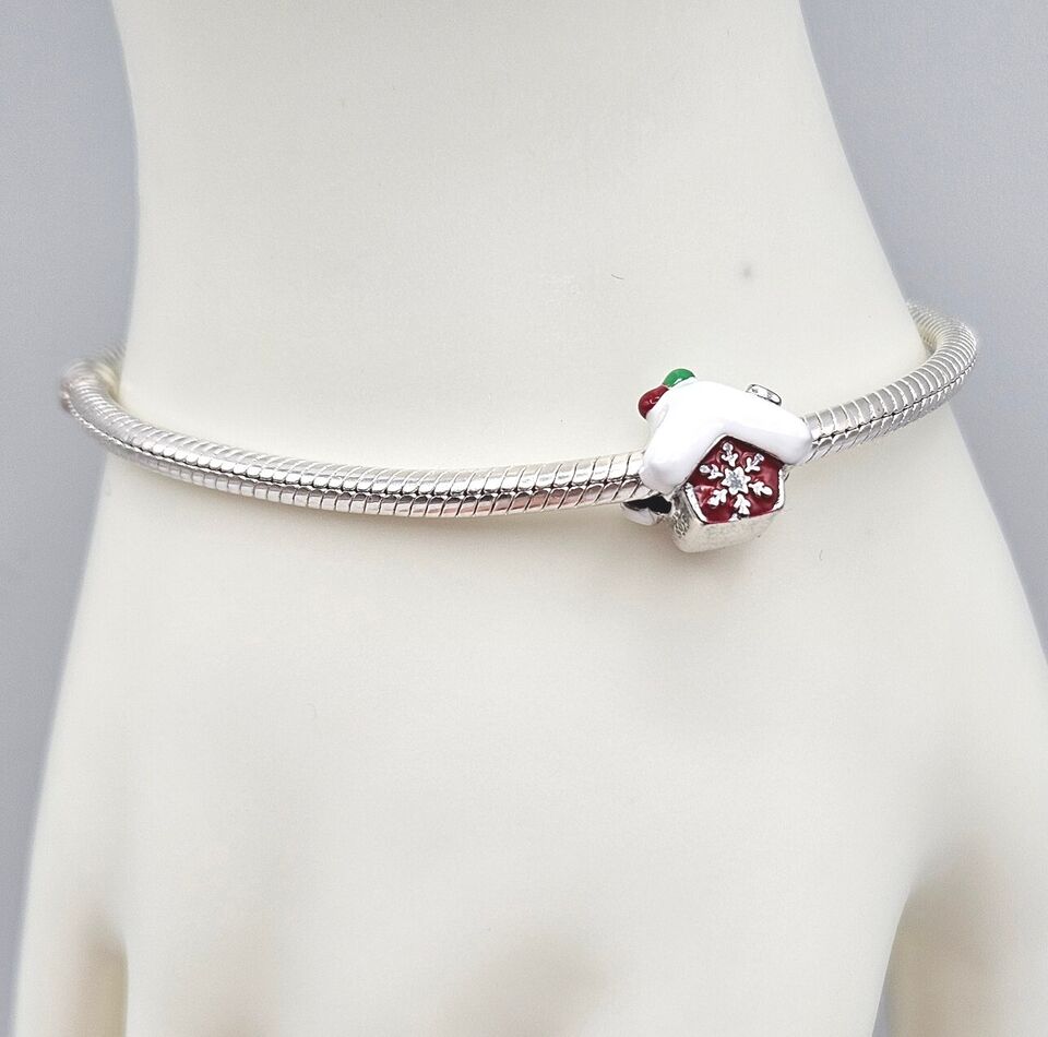 Santa House Snowflake Charm