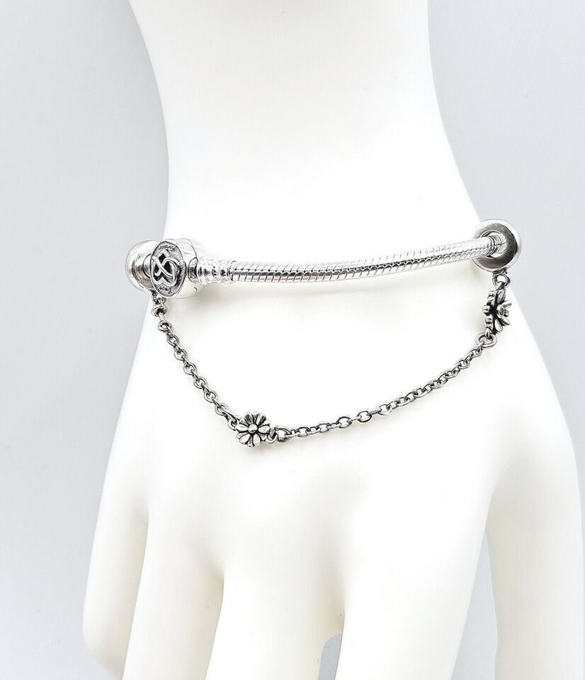 Safety Chain Flowers Silver
