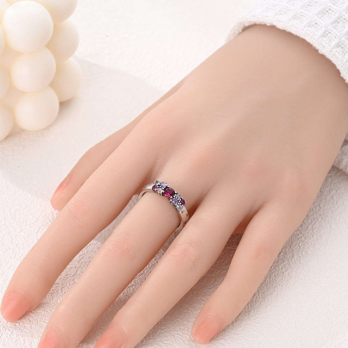 Ring My Love Never End Pink Cubic Zirconia