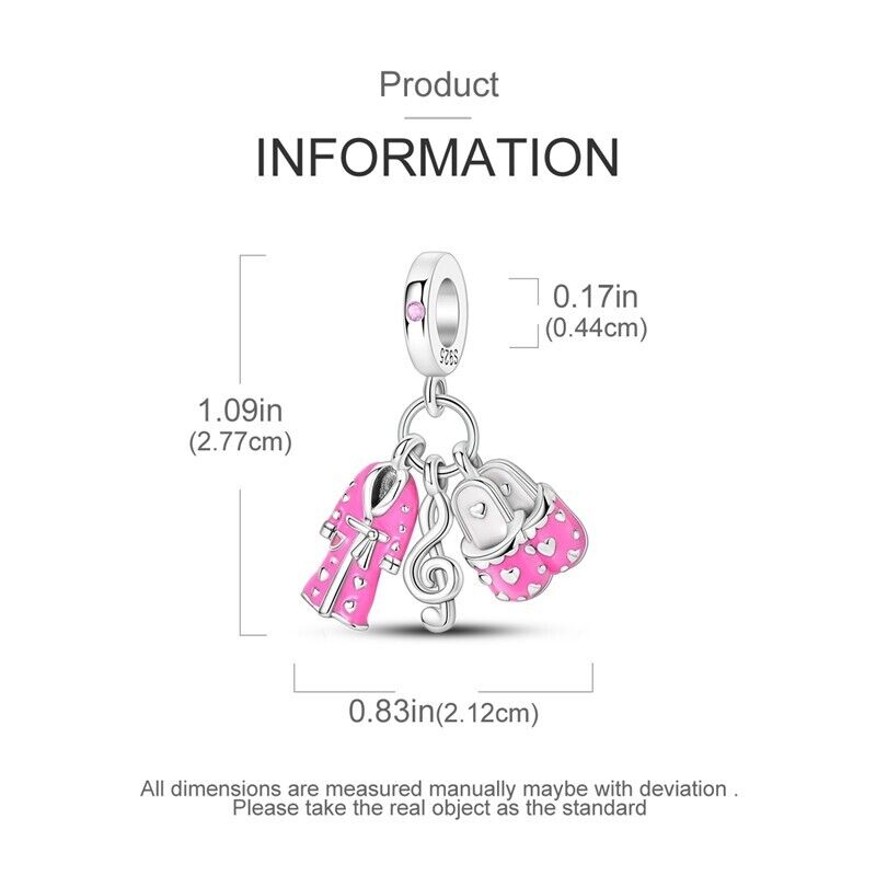 Pink Bathrobe & Slippers Dangle Charm