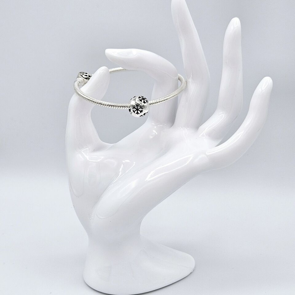 Snowflake Silver Ball Charm