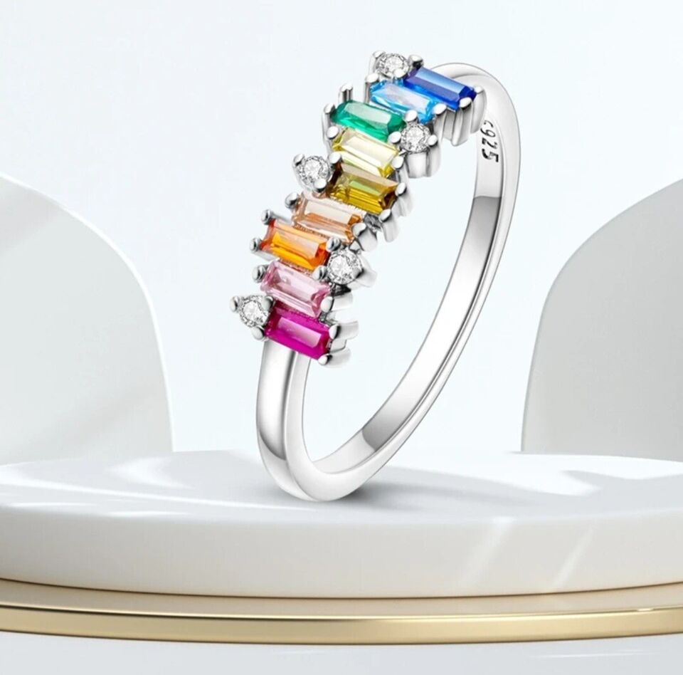 Multicoloured Ring With Cubic Zirconia