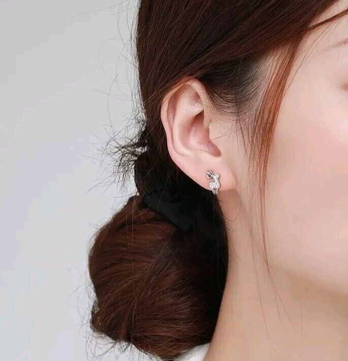 Reindeer Sparkling Zirconia Stud Earrings