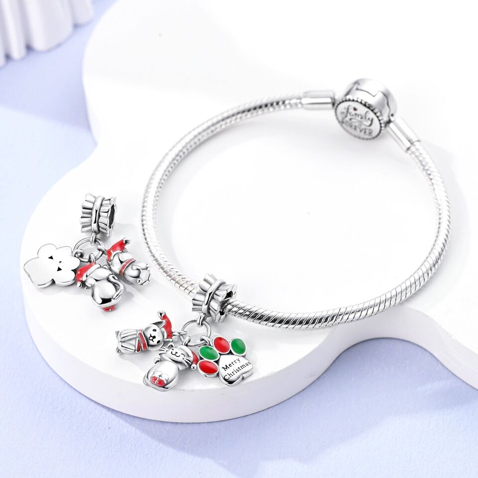 Christmas Cat Paw Print Charm