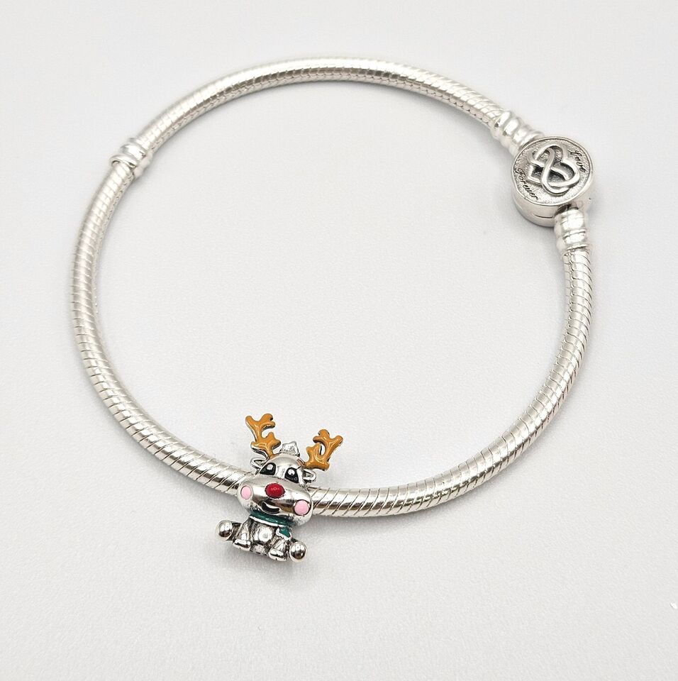 Rudolph Reindeer Silver Charm