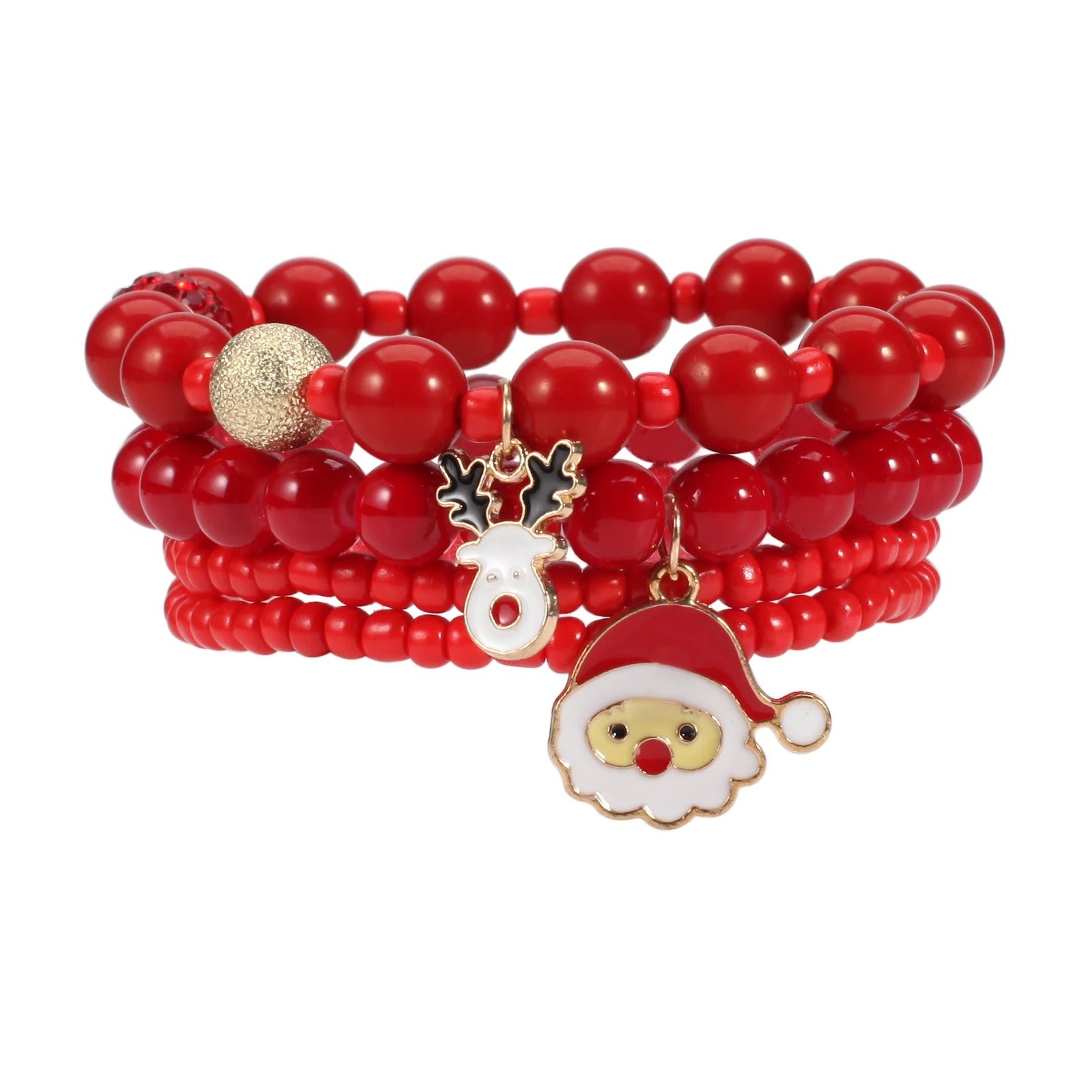 Christmas Beaded Stretch Bracelet