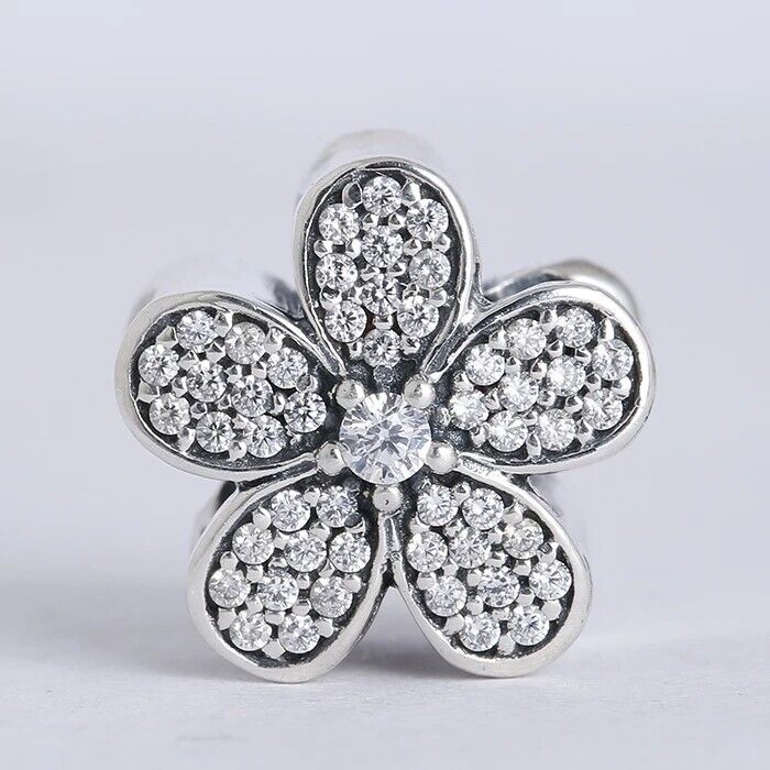 Sparkling Zirconia Flower Charm