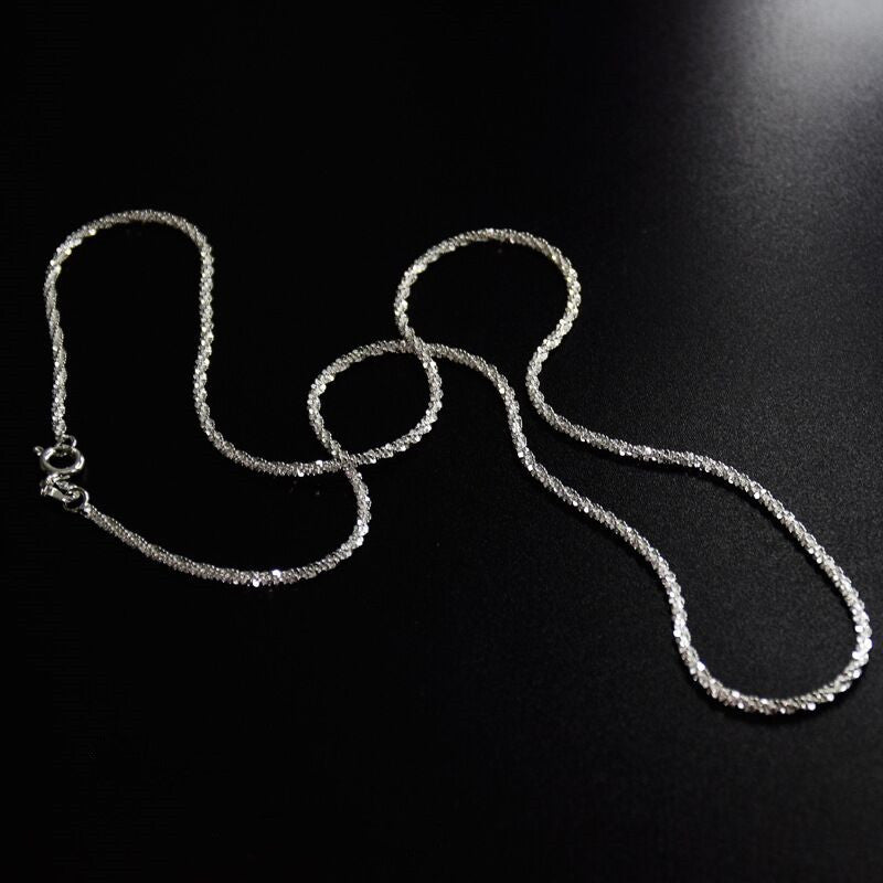 Sparkling Collarbone Necklace 2mm S925 Sterling Silver
