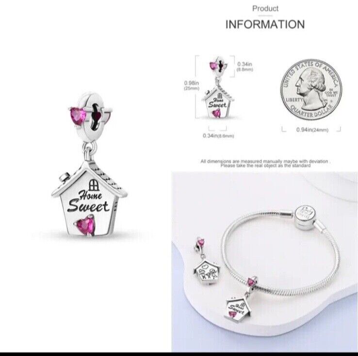 Sweet Home House Red Heart Charm