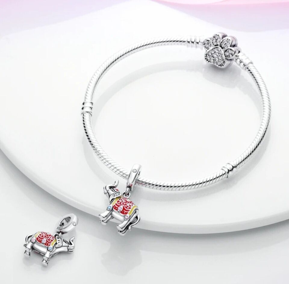 Colourful Lucky Elephant Dangle Charm