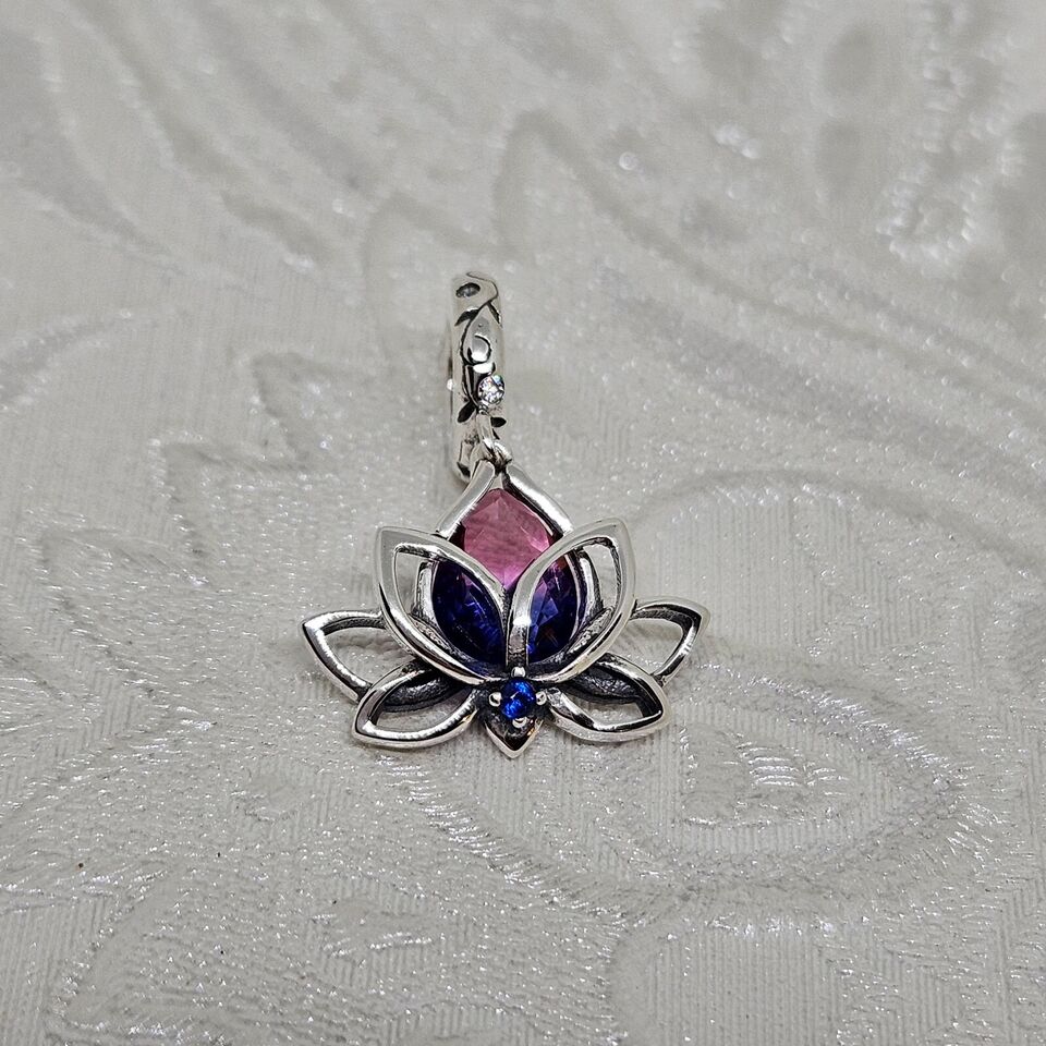 Lotus Flower Crystal Charm