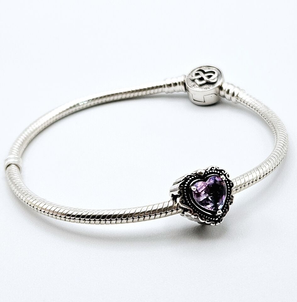 Purple Pink Love Heart Charm