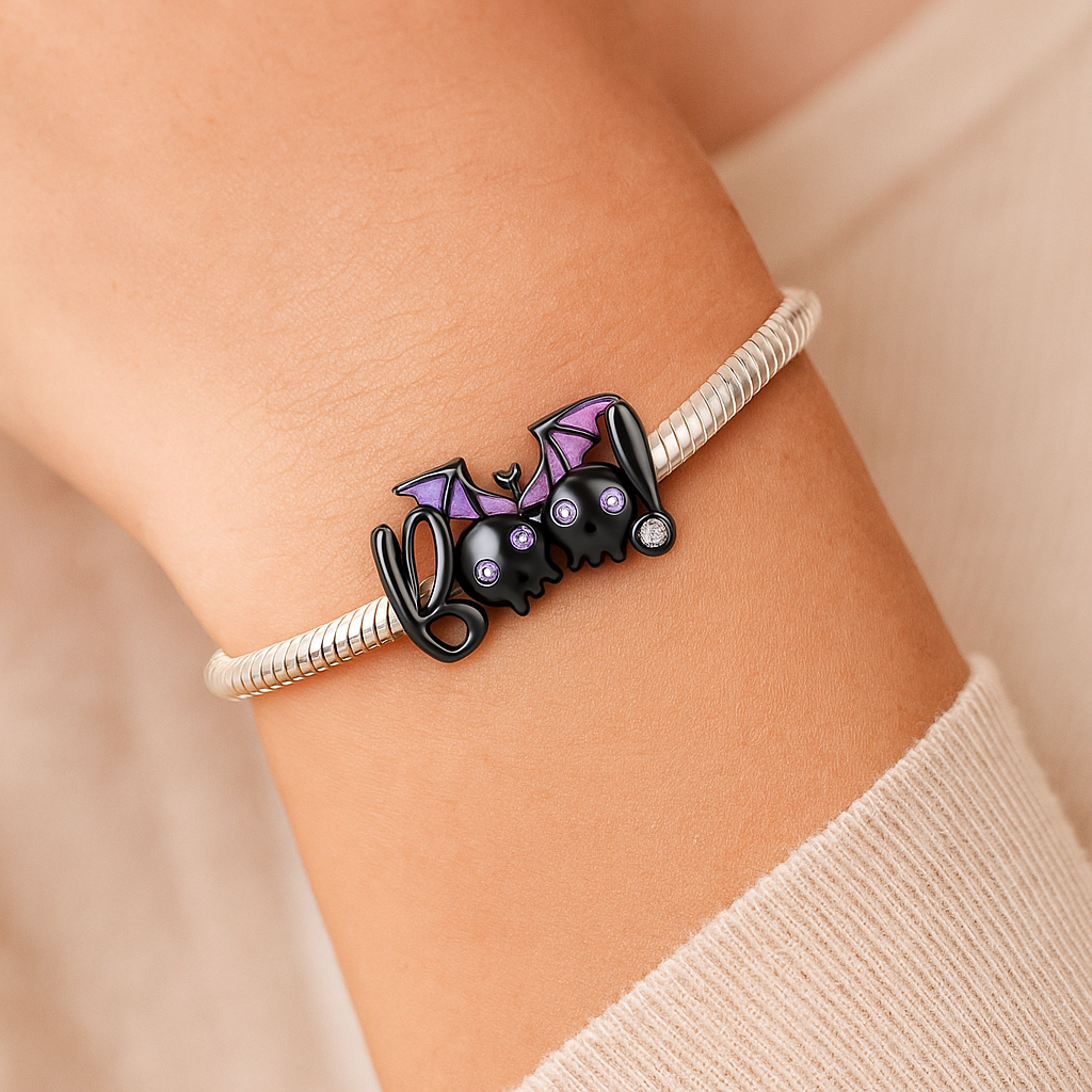 Boo Bat Skull Charm