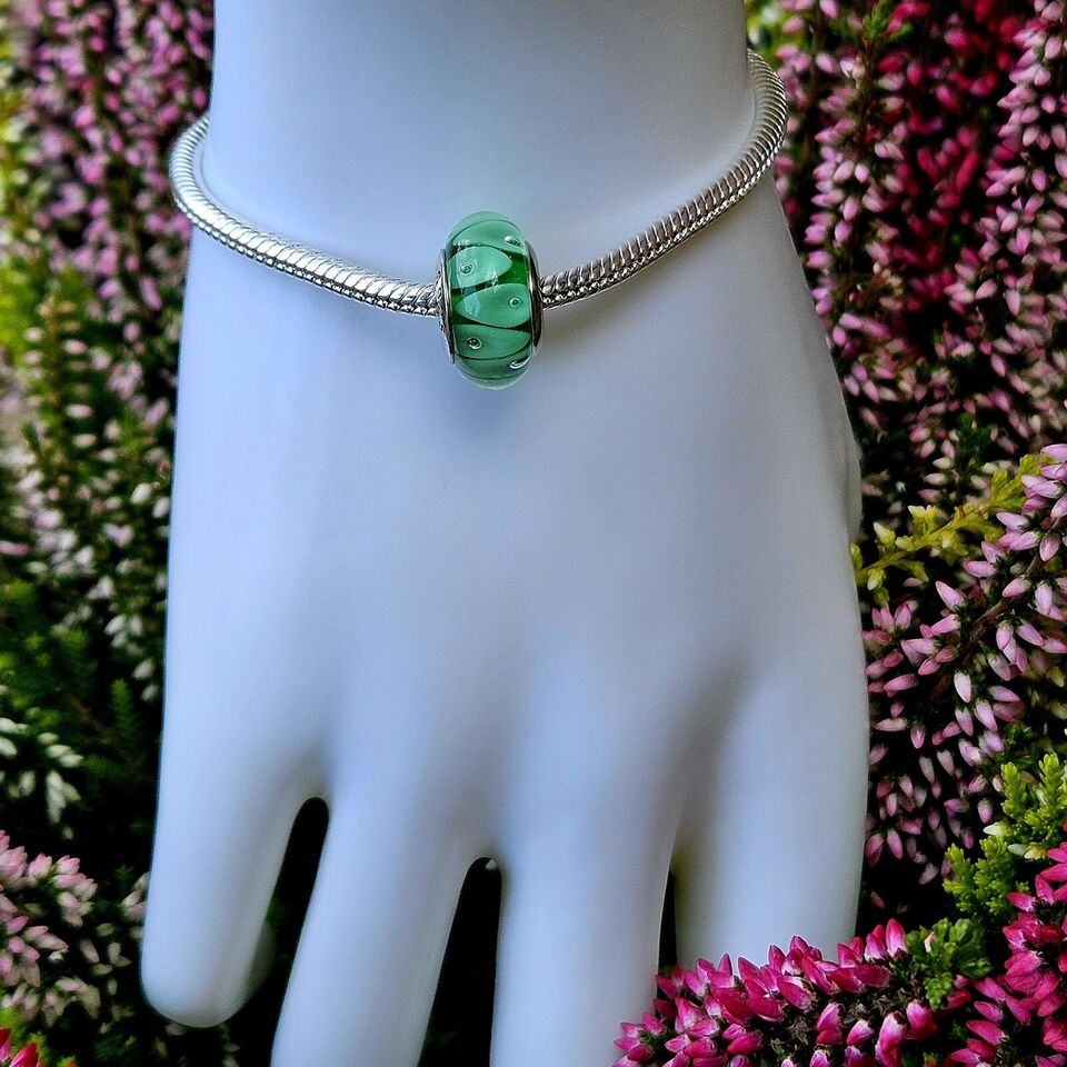 Green Murano Glass Bead Charm