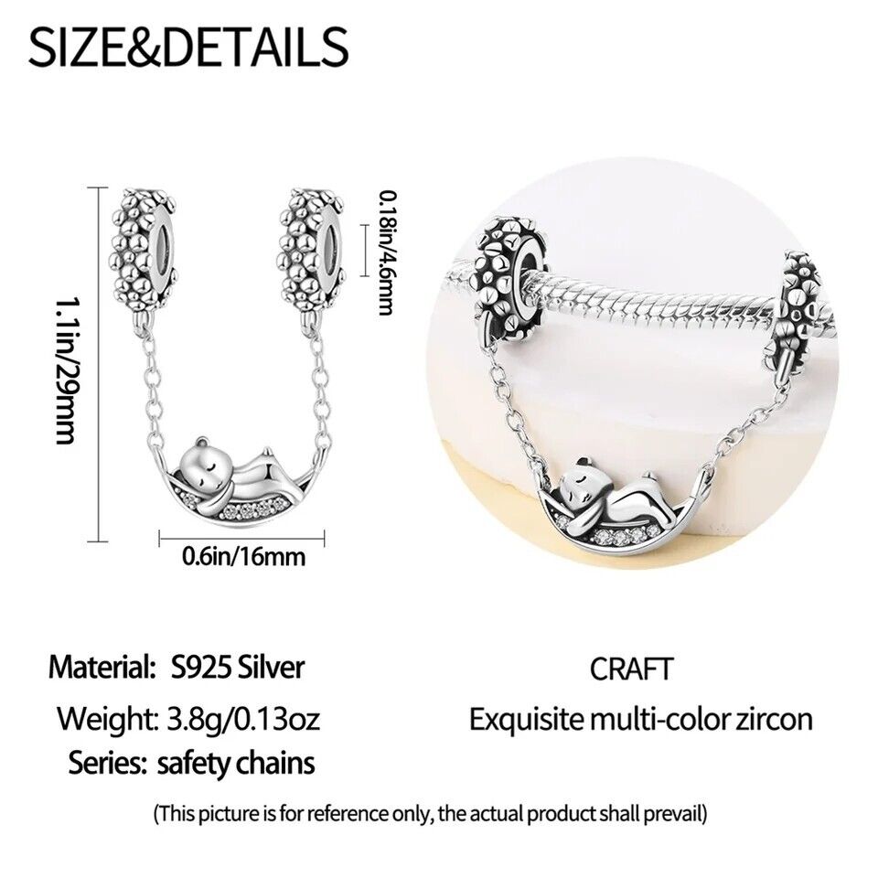 Teddy Bear On A Swing Dangle Charm