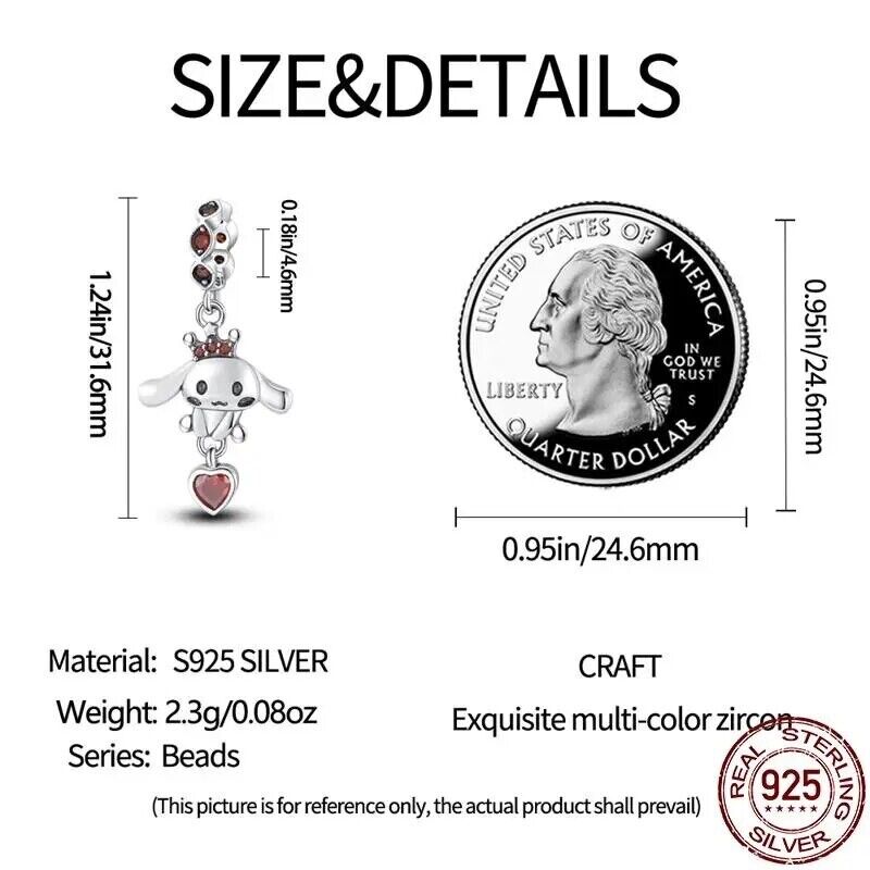 Pikachu Crown and Heart Dangle Charm