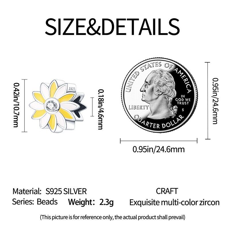 Yellow & White Daisy Flower Charm