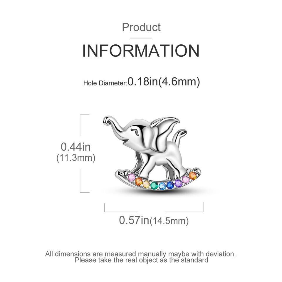 Multicoloured Rocking Elephant Lucky Charm