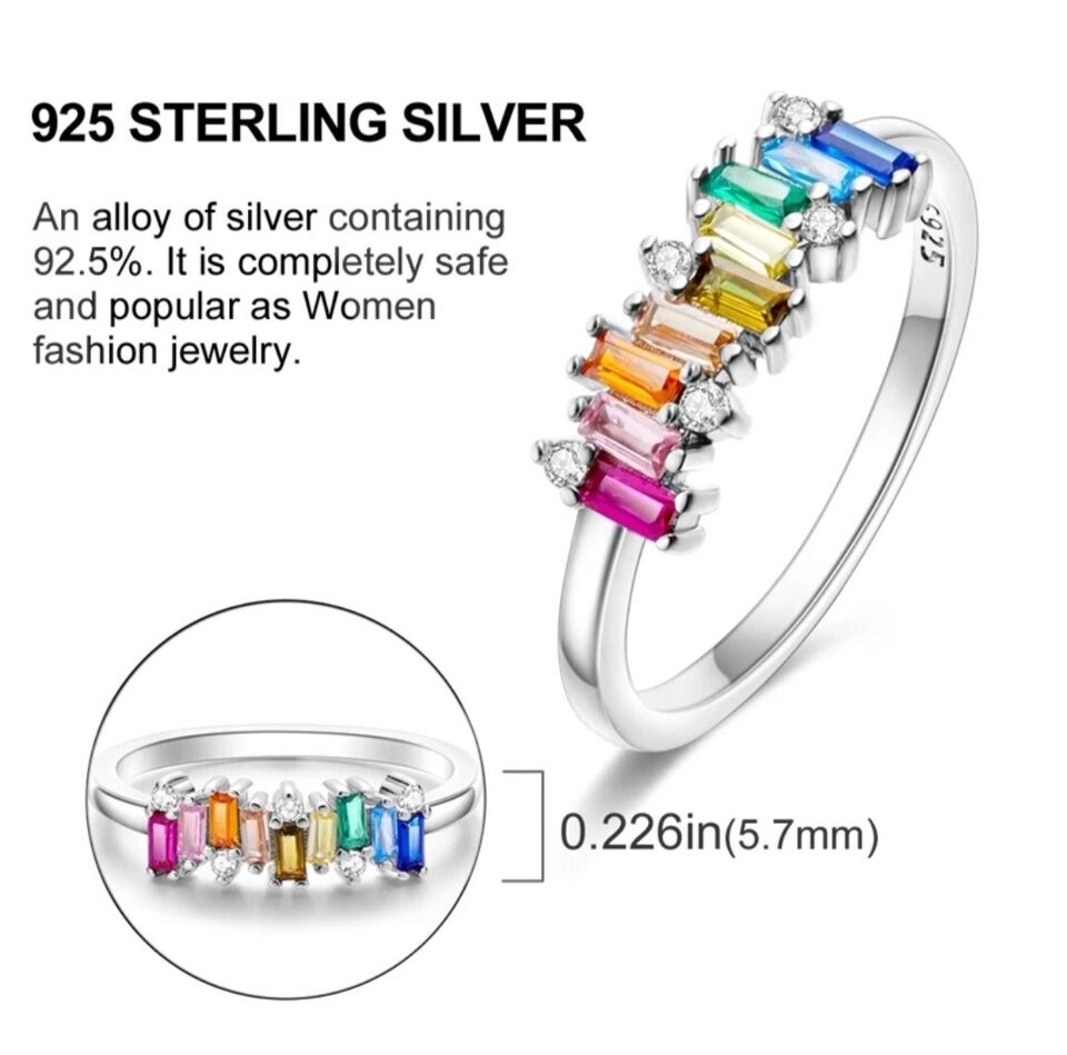 Multicoloured Ring With Cubic Zirconia
