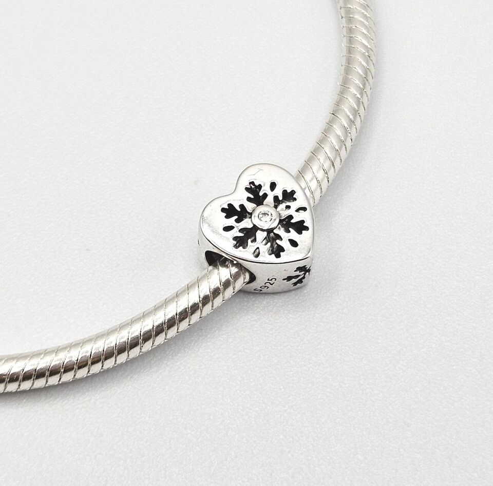 Snowflake Heart Charm