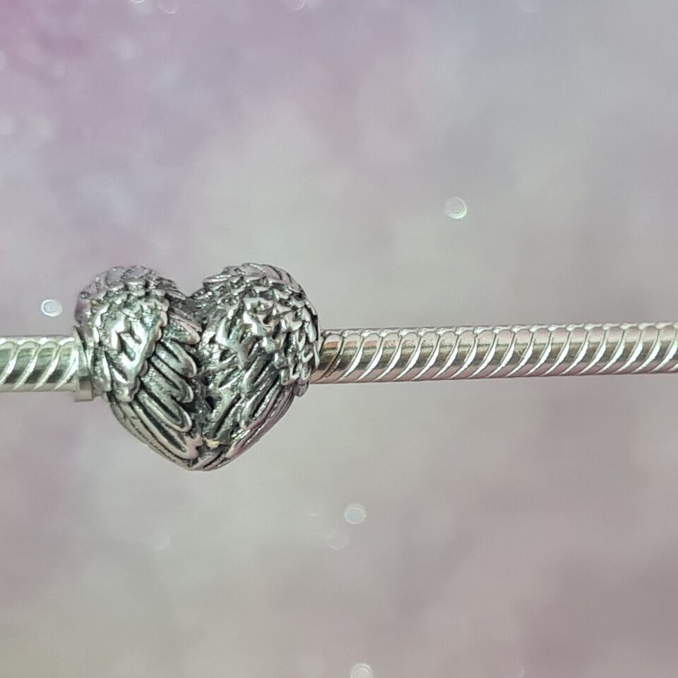 Angel Wings Heart Charm