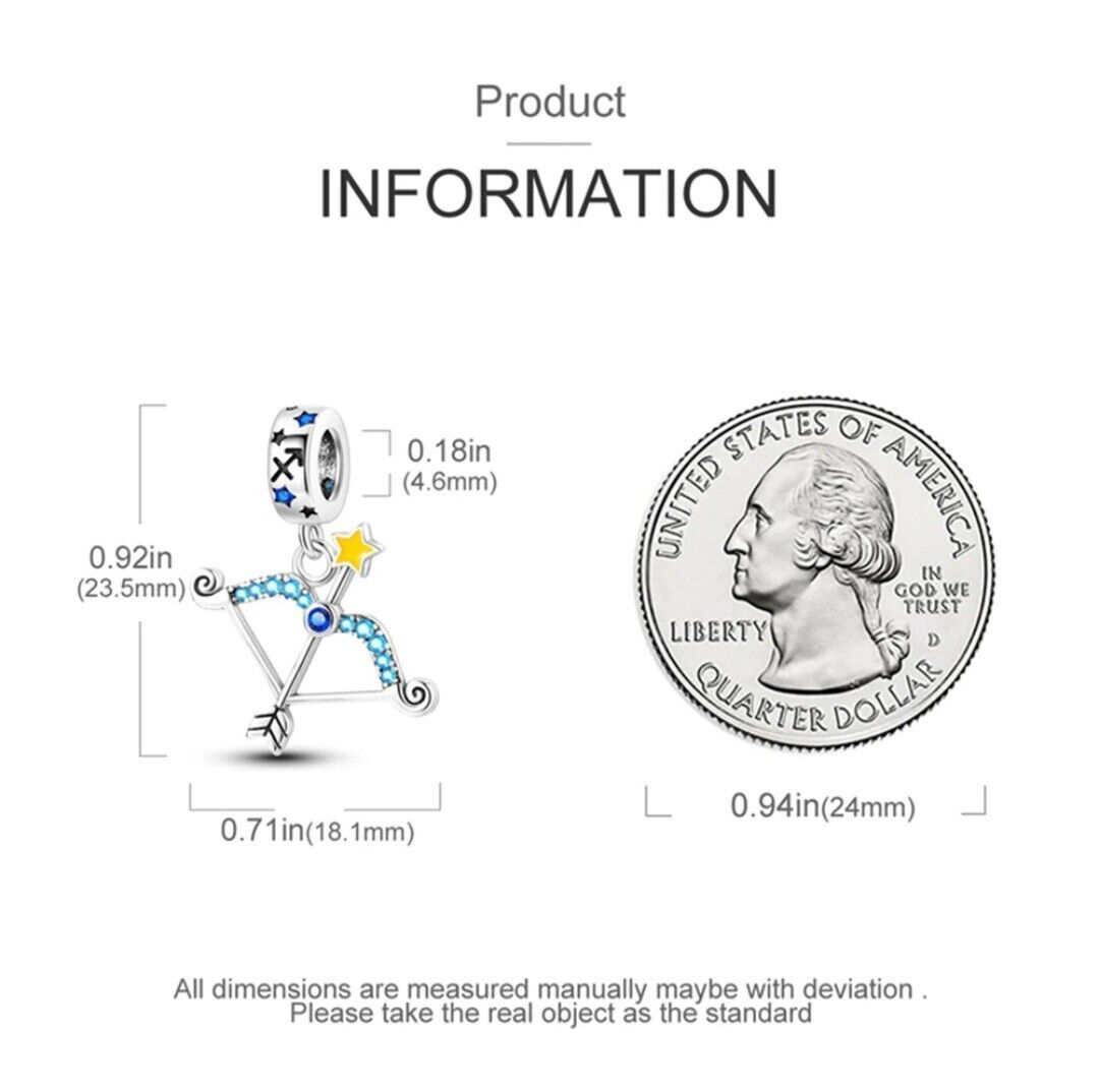 Luminous Zodiac Sign Sagittarius Dangle Charm