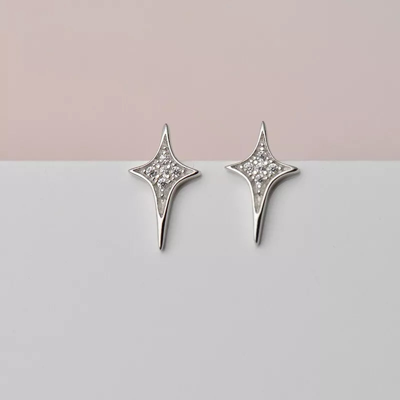 Sparkling Zirconia Star Stud Earrings