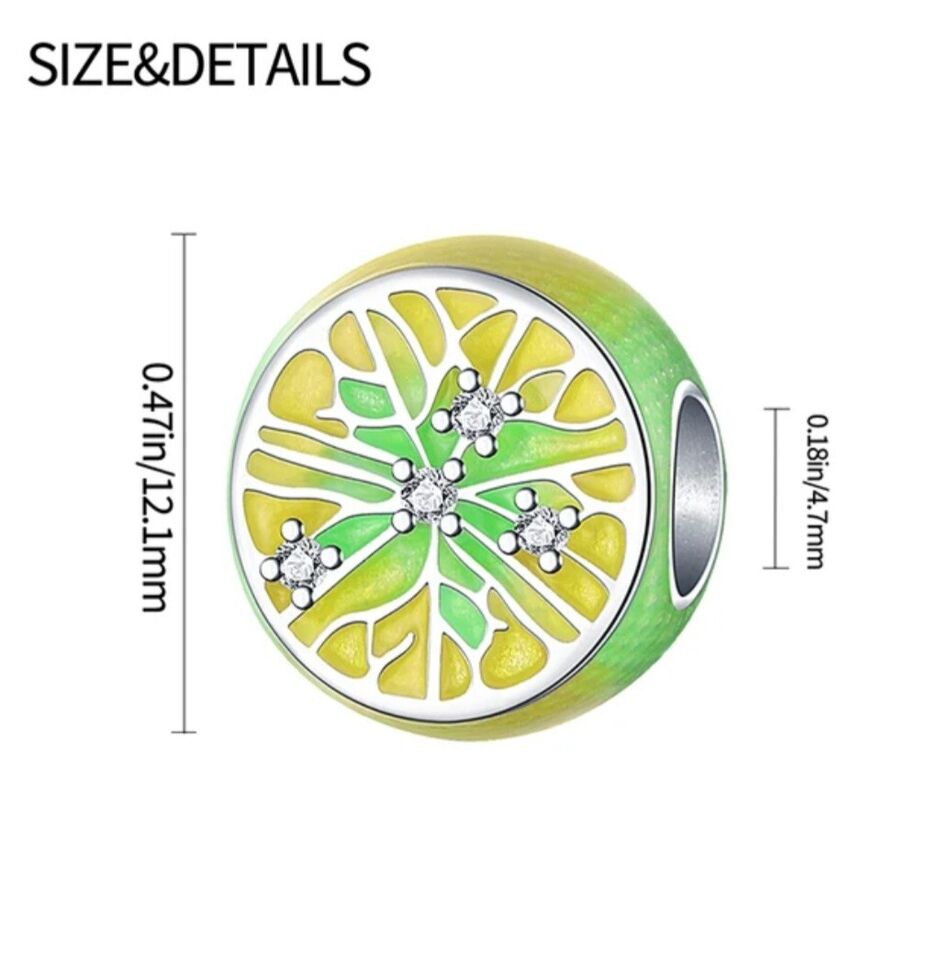 Sparkling Lemon Slice Bead Charm