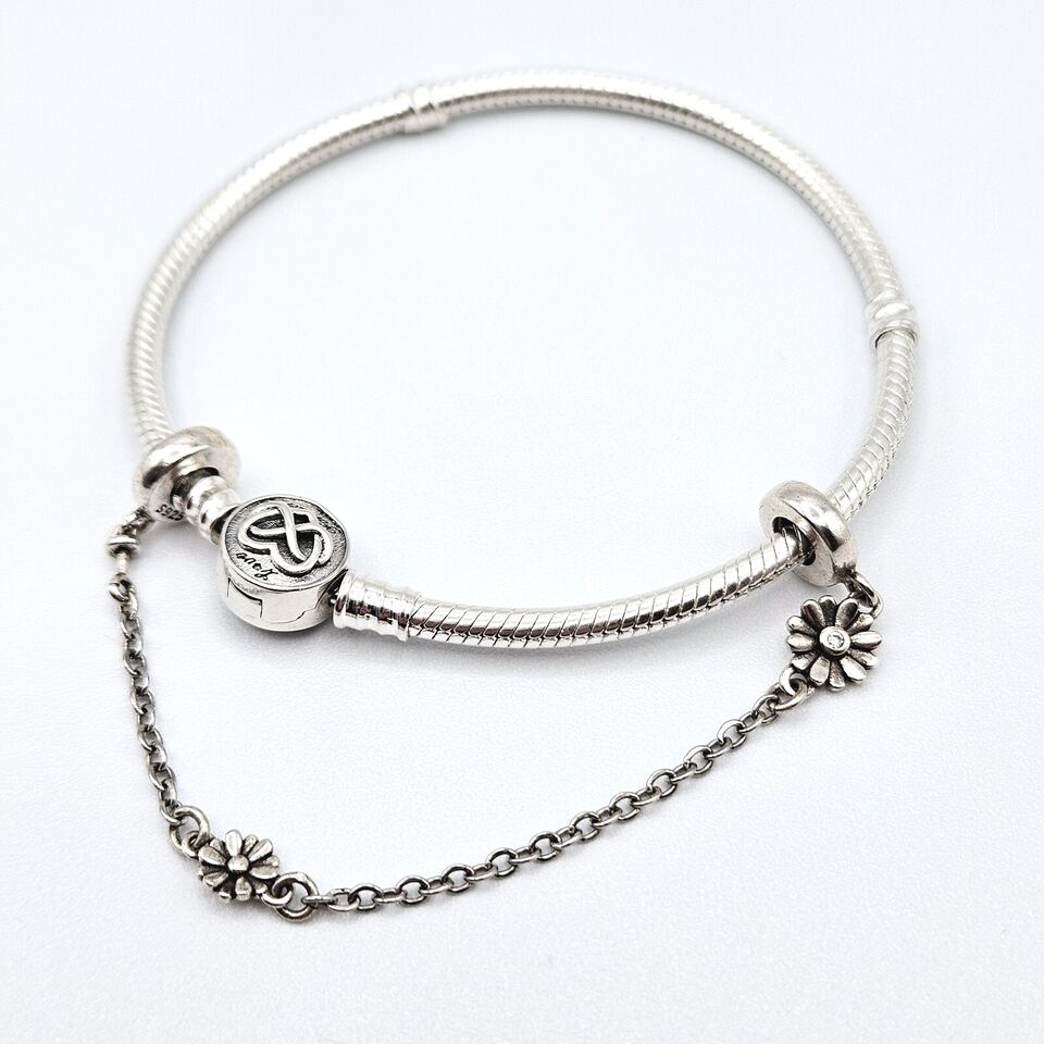 Safety Chain Flowers Silver