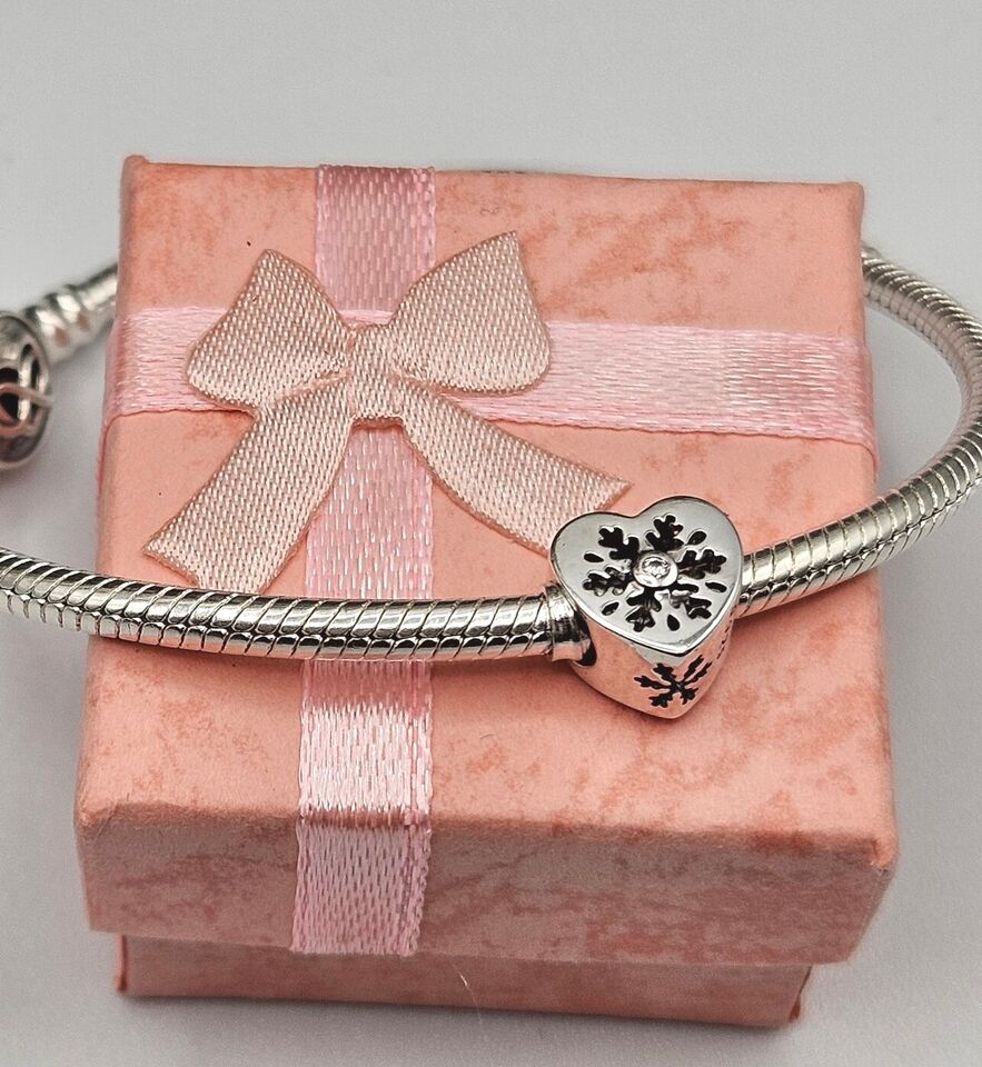 Snowflake Heart Charm